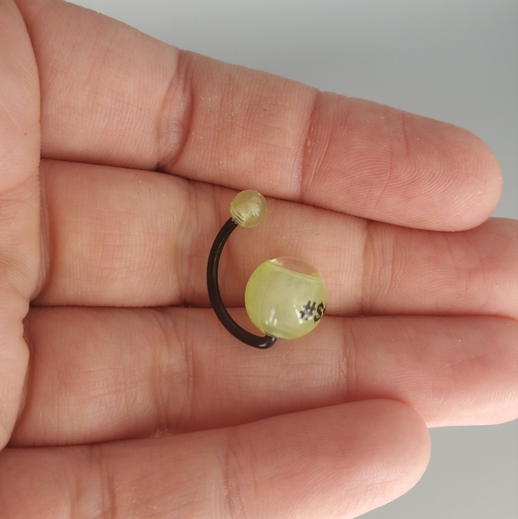 Neon Green Plastic Magic 8 Ball Belly Ring - Picture 5 of 6